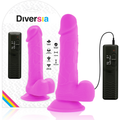 DIVERSIA - FLEXIBLE VIBRATING DILDO PURPLE 20.5 CM -O- 4.2 CM