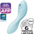 SATISFYER - CURVY TRINITY 5 AIR PULSE STIMULATOR & VIBRATOR APP BLUE