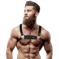 FETISH SUBMISSIVE ATTITUDE - MENS ECO-LEATHER BULLDOG CHEST HARNESS