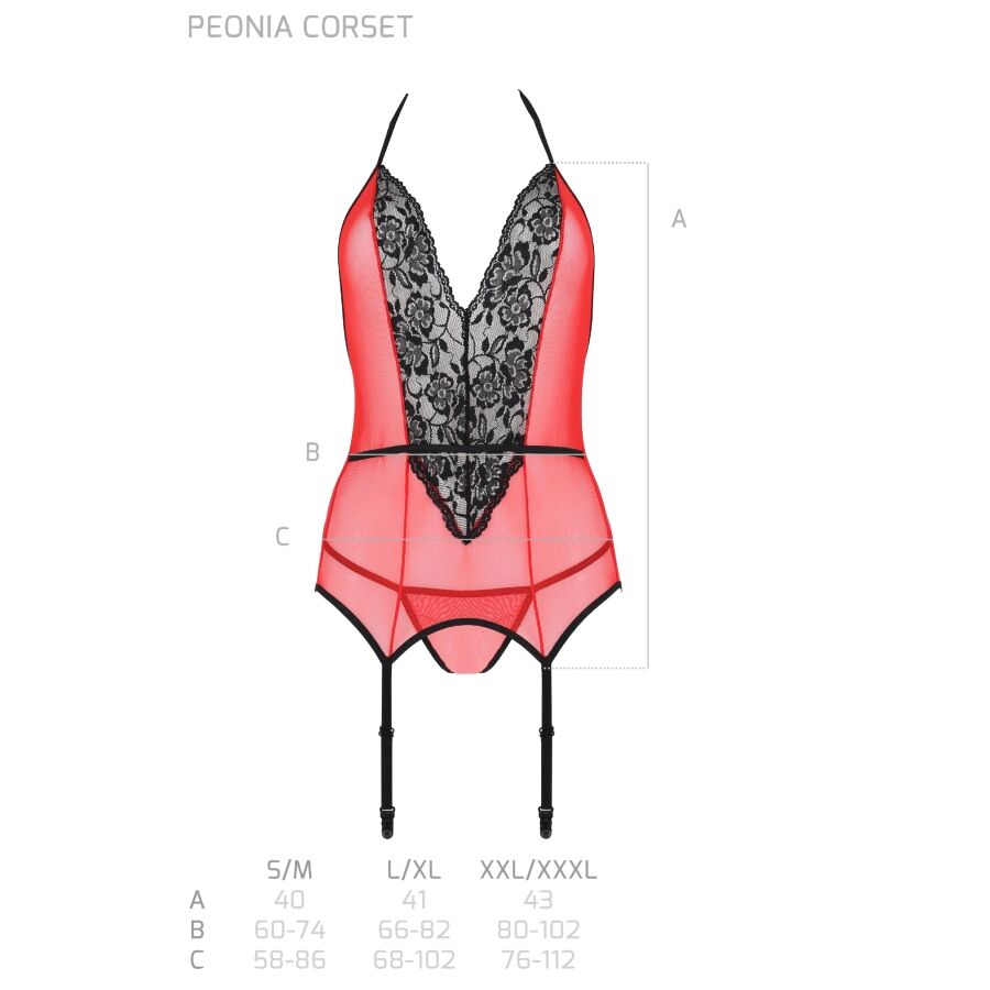 PASSION - PEONIA CORSET EROTIC LINE RED