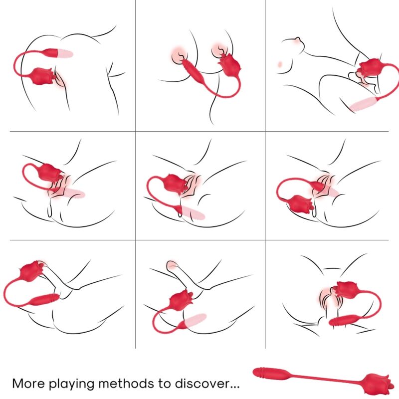 ARMONY - 3-IN-1 PINK, STIMULATOR, SUCTION AND UP&DOWN WITH RED TAIL