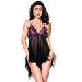 CHILIROSE - CR 4074 BABYDOLL VIOLET & BLACK