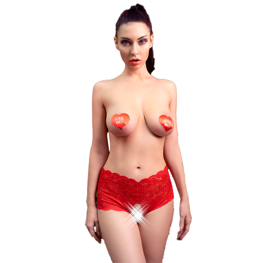 CHILIROSE - CR 4641 PANTIES CROTCHLESS RED