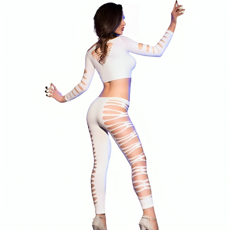 CHILIROSE - CR 3654 TOP & LEGGINS WHITE
