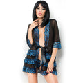 CHILIROSE - CR 3837 PEGNOIR BLUE & BLACK