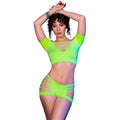 CHILIROSE - CR 4433 TOP & SHORTS GREEN