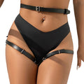 SUBBLIME - LEATHER WAIST AND LEG HARNESS BLACK