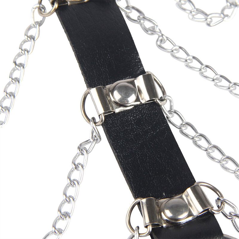 SUBBLIME - CHEST HARNESS LEATHER CHAINS BLACK