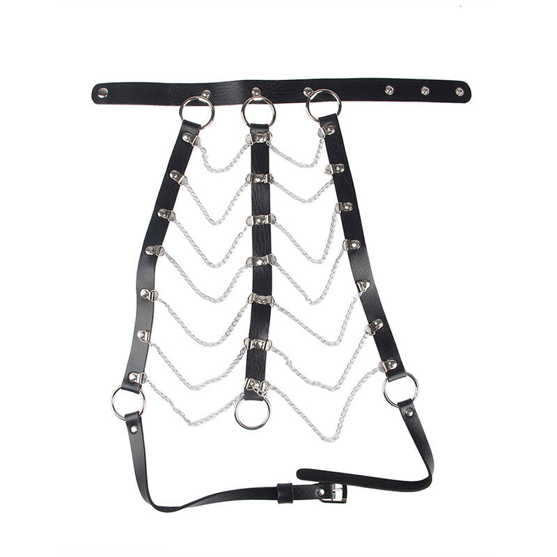 SUBBLIME - CHEST HARNESS LEATHER CHAINS BLACK