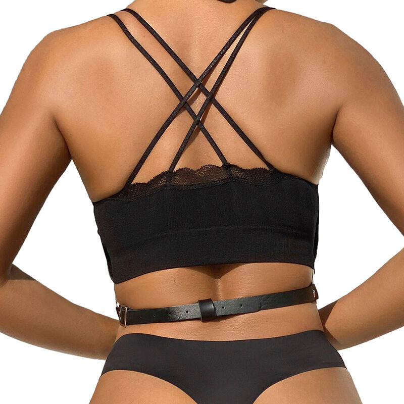 SUBBLIME - CHEST HARNESS LEATHER CHAINS BLACK