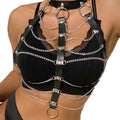 SUBBLIME - CHEST HARNESS LEATHER CHAINS BLACK