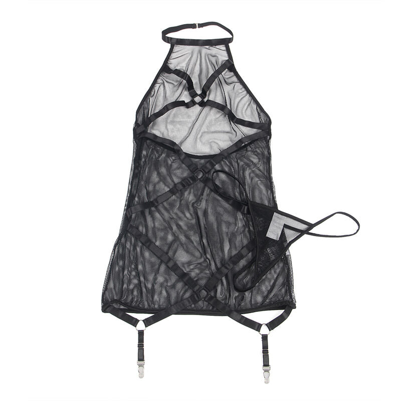 SUBLLIME - TRANSPARENT HALTER NECK DRESS BLACK