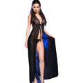 CHILIROSE - CR 3275 BABYDOLL LONG & THONG BLACK