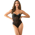 SUBBLIME - BLACK CHAIN SUSPENDERS BODYSUIT