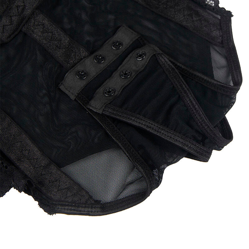 SUBBLIME - TEDDY WITH GARTER STRAP DETAIL CHEST BLACK L/XL