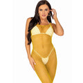 LEG AVENUE - LONG NET DRESS YELLOW