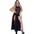 CHILIROSE - CR 4685 LONG DRESS WITH HOOD BLACK