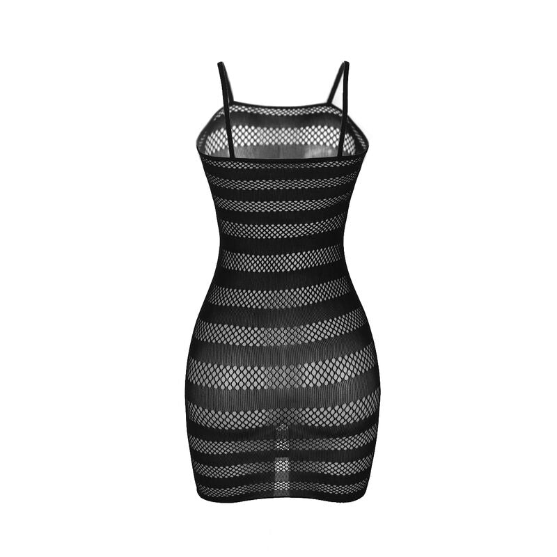 SUBBLIME - 951733 FISHNET DRESS WITH BLACK STRIPES