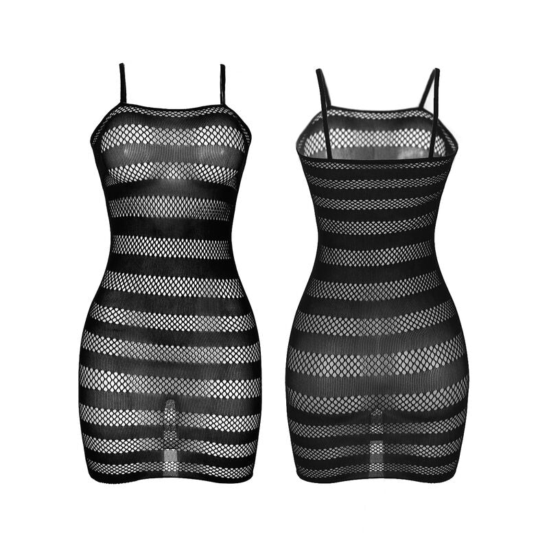 SUBBLIME - 951733 FISHNET DRESS WITH BLACK STRIPES