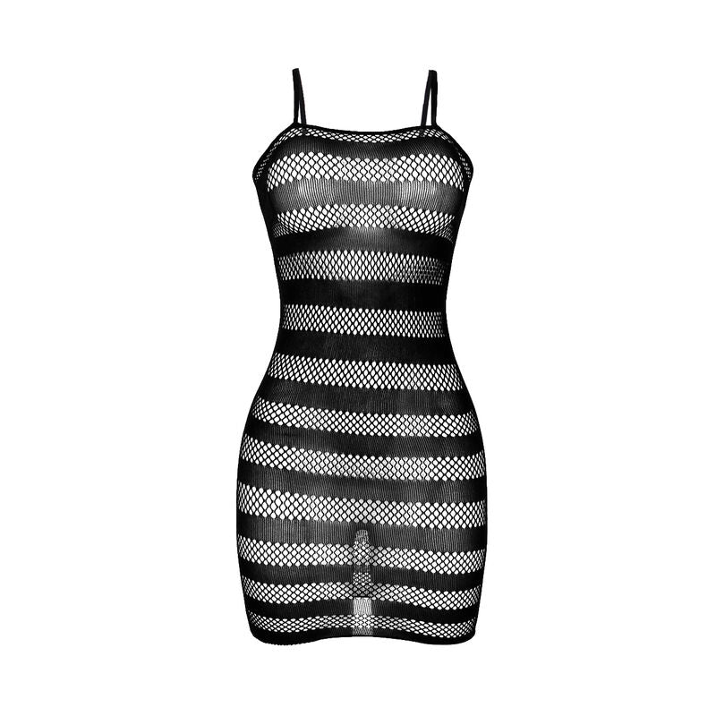SUBBLIME - 951733 FISHNET DRESS WITH BLACK STRIPES