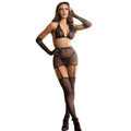 SUBBLIME - 952174 FISHNET BODYSTOCKING WITH GLOVES AND DIAMONDS BLACK