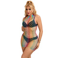SUBBLIME - 952433 RAINBOW HIGH NECK SLEEVELESS FISHNET DRESS