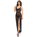 CHILIROSE - CR 4723 LONG BABYDOLL & THONG BLACK