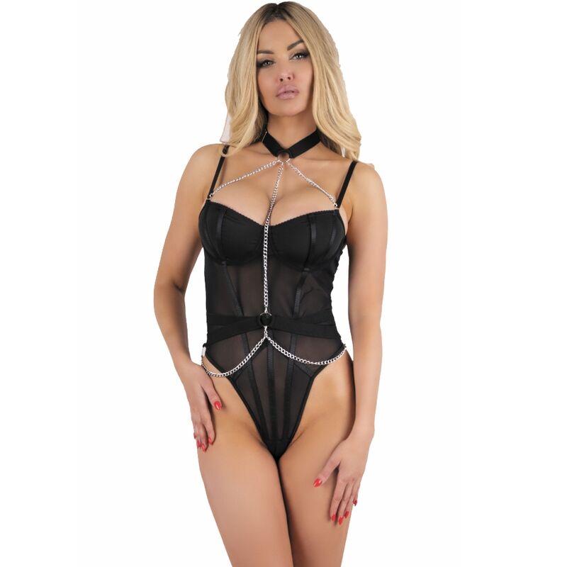 LIVCO CORSETTI FASHION - RUBIKA LC XG079 BODY WITH CHOKER BLACK XL