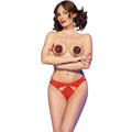 CHILIROSE - CR 4839 CHRISTMAS SET NIPPLE COVERS + PANTIES RED