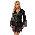 SUBBLIME - 953799 ELEGANT LACE PAJAMAS + THONG BLACK
