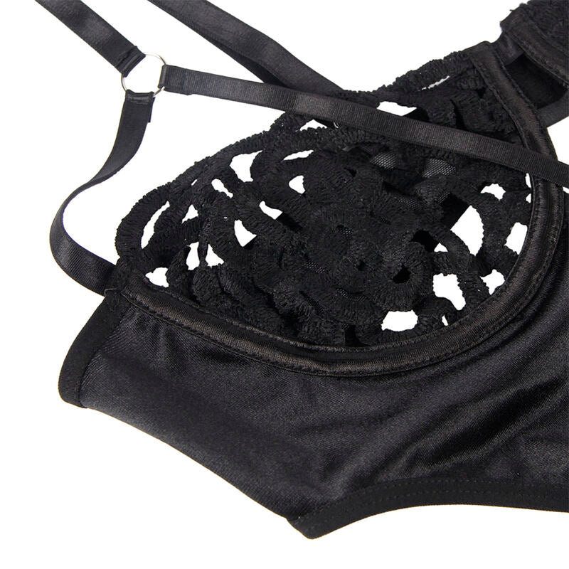 SUBBLIME - 954055 SEXY LACE BODYSUIT BLACK