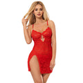 SUBBLIME - 954208 LACE BABYDOLL WITH ADJUSTABLE STRAPS RED