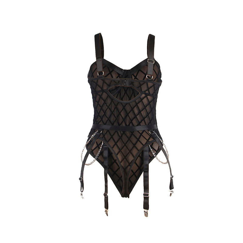 SUBBLIME - 9542277 BODY WITH CHAINS + GARTER BELT BLACK