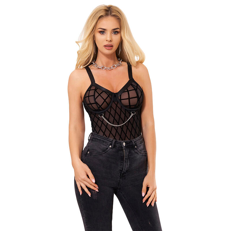 SUBBLIME - 9542277 BODY WITH CHAINS + GARTER BELT BLACK