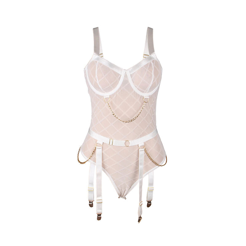 SUBBLIME - 954284 BODY WITH CHAINS + GARTER BELT WHITE