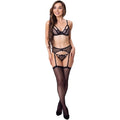 LIVCO CORSETTI FASHION - KEILA LC 20245 BRA + GARTER BELT + PANTY BLACK