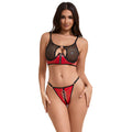 SUBBLIME - 955533 RED PATENT LEATHER MESH ZIPPER BRA SET