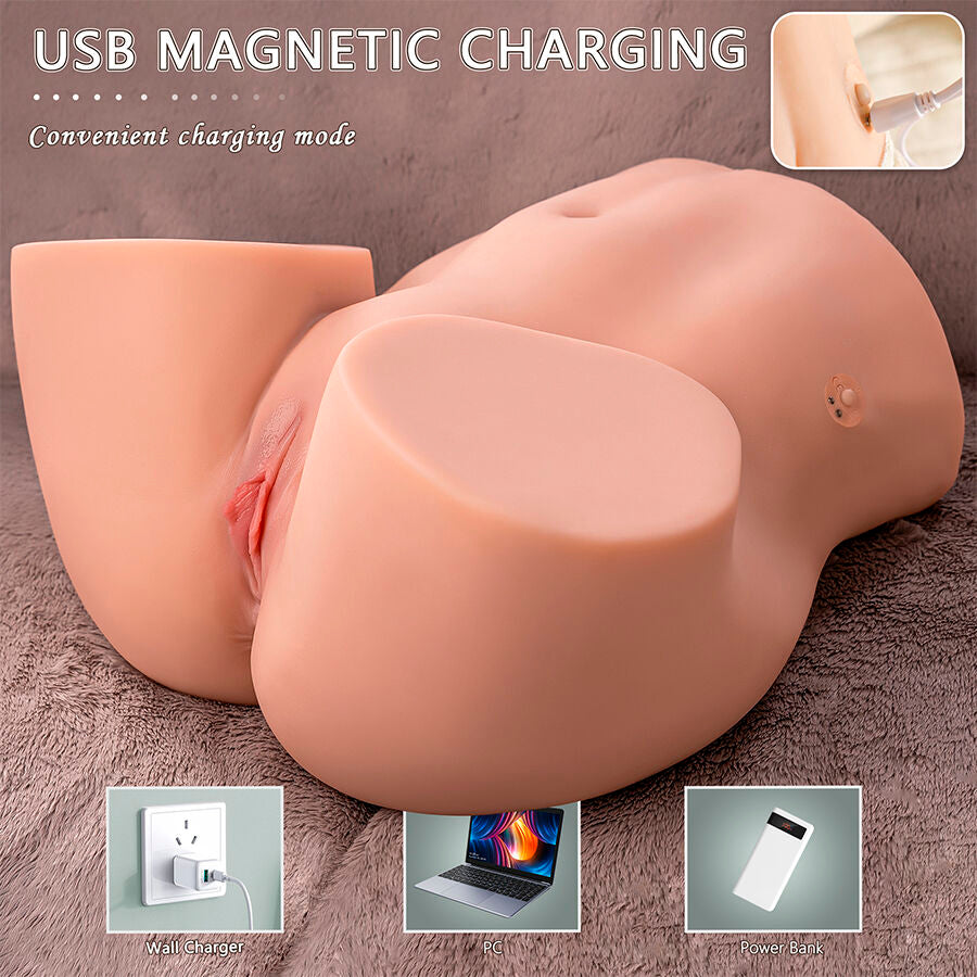 XISE - ETHEL THRUSTING REALISTIC VAGINA MASTURBATOR WITH MULTI-POSITION VIBRATION