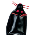 CONDOMERIE - HANDPAINTED NOVELTY CONDOMS BLACK MOUSE