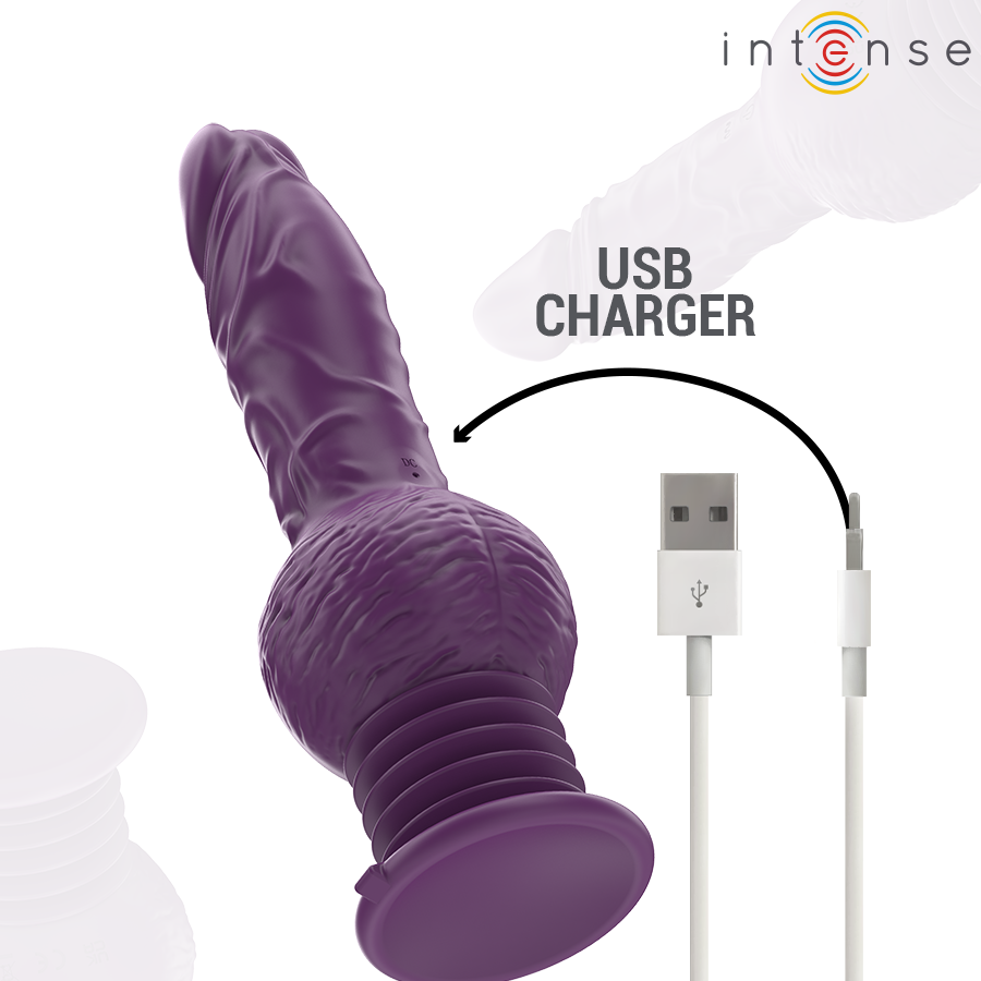 INTENSE - TATUM MULTIFUNCTION VIBRATOR WITH UP AND DOWN VIBRATION 24 CM PURPLE