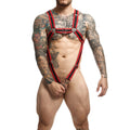 MOB - DNGEON RED CROSSED PENIS HARNESS