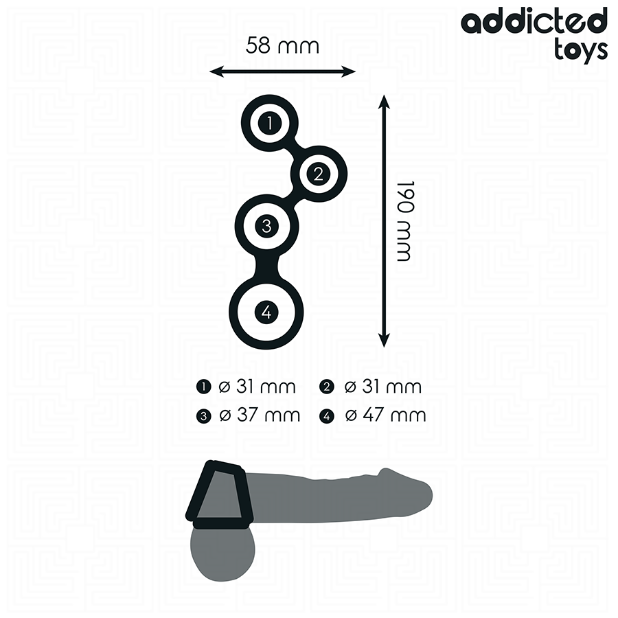 ADDICTED TOYS - PENIS RING WITH DIVIDERS FOR TESTICLES