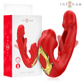 INTENSE - NATHY DOUBLE VIBRATOR WITH MULTIFUNCTION STIMULATING MOUTH RED