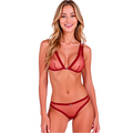 PASSION - BELISSANA BRA + THONG SET BURGUNDY