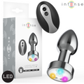 INTENSE - VIBRATING METAL ANAL PLUG WITH LED LIGHTS AND REMOTE CONTROL