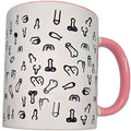 DIABLO PICANTE - WHITE PENIS MUG WITH PINK HANDLE 370
