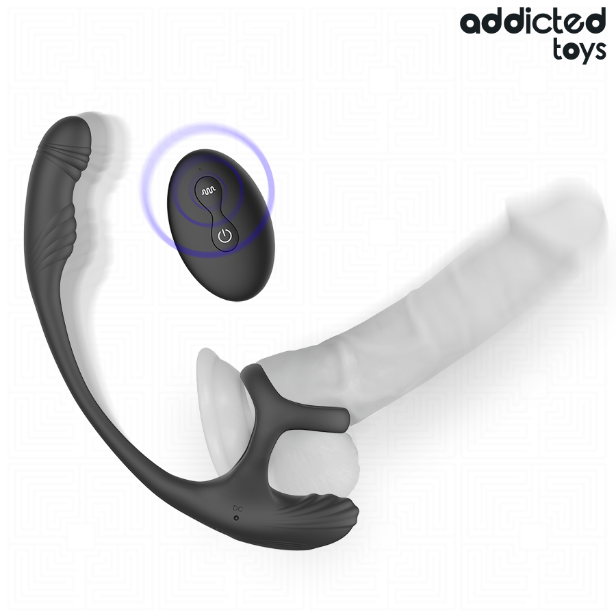 ADDICTED TOYS - ANAL PLUG WITH VIBRATION AND 360º WAVING AND TESTICLE STIMULATOR