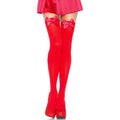 LEG AVENUE - NYLON THIGH HIGHS WITH BOW RED