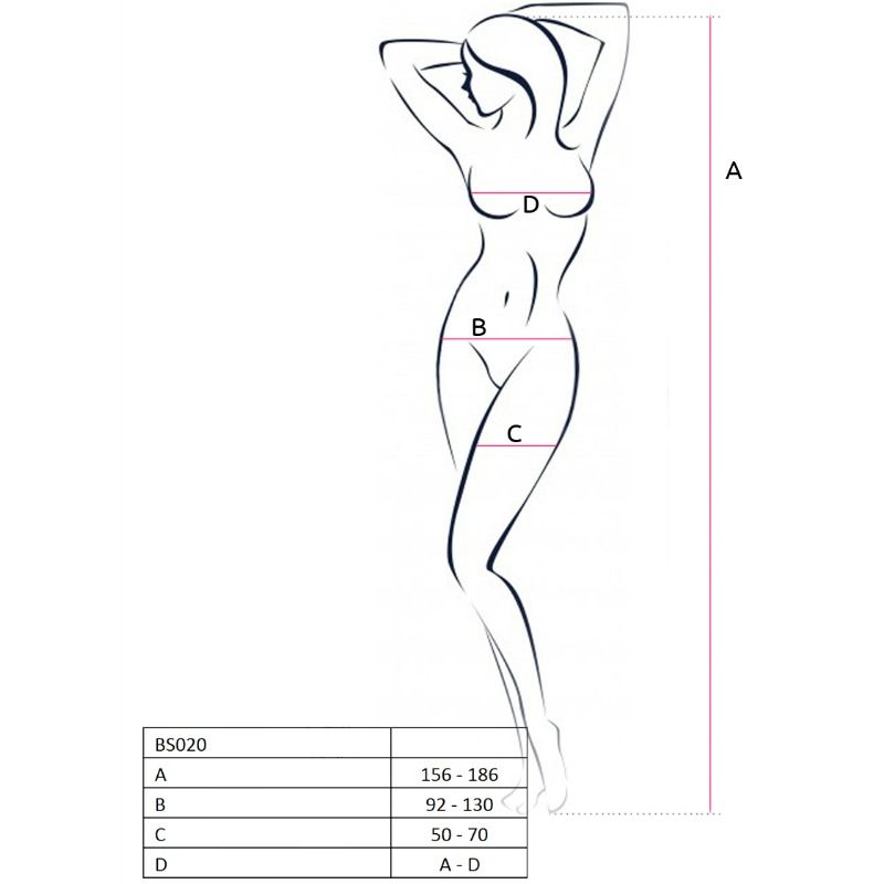 PASSION - WOMAN BS020 BODYSTOCKING BLACK