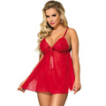 SUBBLIME - BABYDOLL WITH BOW AND FLORAL LACES RED